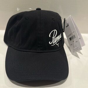 NWT Puma Ladies adjustable back Black Cap.